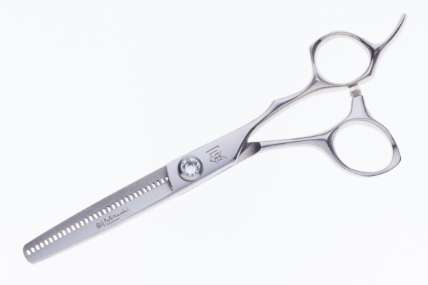 Effilierschere Mitzaki-dynasti "DIAMOND" in 6.0 ZOLL -Scherenklingen aus  PREMIUMSTAHL - 35 verzahnte Prismen auf den Kammseiten - Etui und Zubehör